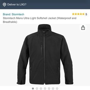 STORMTECH mens jacket spring jacket rain jacket sports jacket black Large